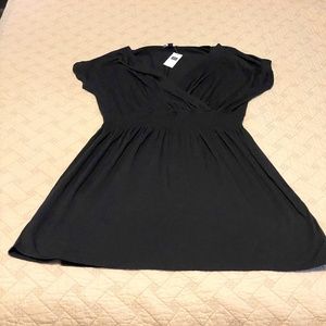 Gap Black Cap Sleeved Cross Front Dress